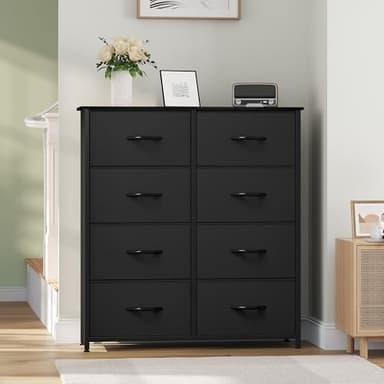 YITAHOME Fabric Dresser with 8 Drawers, Tall Dresser with Fabric Bins, Storage Tower Unit, Chest of Drawers for Living Room, Hallway - Image 4