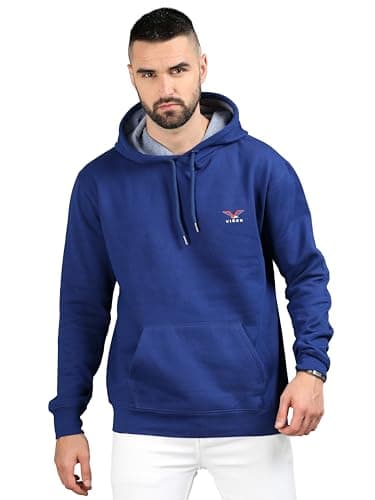 VIROH Premium Poly Soft Cotton Hoodie - Blue Men's Cozy Relaxed Fit Pullover Sweatshirt for Ultimate Comfort, Stylish Casual Wear, and Everyday Activities - Image 1