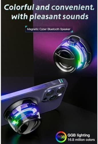 2 Pcs G200 Magnetic Bluetooth Speaker,Multifunctional Portable Mini Speaker with Multi RGB Color Light Show-3D Surround Sound Effect,Christmas Birthday Gifts - Image 7