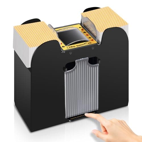 YUCEEN Automatic Card Shuffler 1/2/4/6 Decks,Battery Operated Electric Playing Card Shuffler for UNO,Casino Card Game,Poker,Phase 10,Blackjack,Texas Hold'em,Home Card Games - Image 1