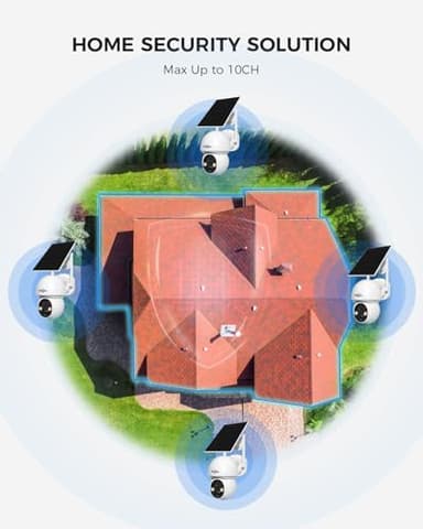 Hiseeu Solar Camera Wireless Outdoor, Home Security Camera System, 2.4G & 5G WiFi, Solar-Powered 4MP 4 Cam-Kit, Color Night Vision, 360° View, Pan & Tilt, 1TB HDD Local Recording, No Subscription - Image 5