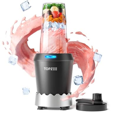 TOPZEE Personal Smoothie Blender - 1000W Single Serve Smoothie Maker with 24oz Portable Travel Cups, Ideal for Protein Shakes, Frozen Drinks, and Kitchen Use - Image 1