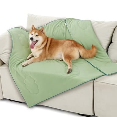 Lesure Premium Cooling Blankets for Large Dogs - Washable Dog Cooling Throw Blanket with Q-MAX>0.4，Durable Self Cooling Pet Mat for Cat, Soft Cooling Summer Blanket for Hot Weather, Green, 40x50 - Image 1