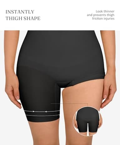 FeelinGirl Plus Size Faja Seamless Body Shaper with Tummy Control and Back Support Shapewear Body suit Black XL/XXL - Image 4