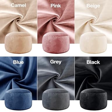 [Velvet Fabric] X-Large Bean Bag Chair: 5 ft Memory Foam Bean Bag Chairs for Adults with Filling,Adult/Kids Bean Bag Chair with Filler Included,Soft Faux Fur Fabric,Black,5 Foot - Image 6