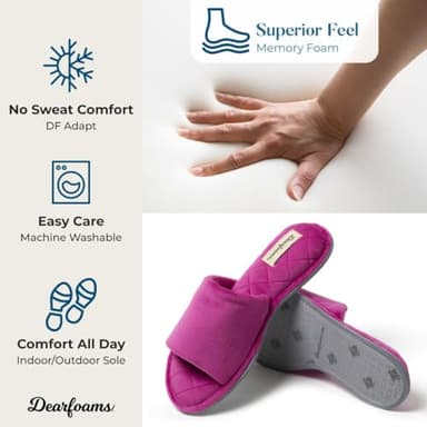 Dearfoams Women's Beatrice Velour Slide, Mystic Purple Velour, M - Image 5