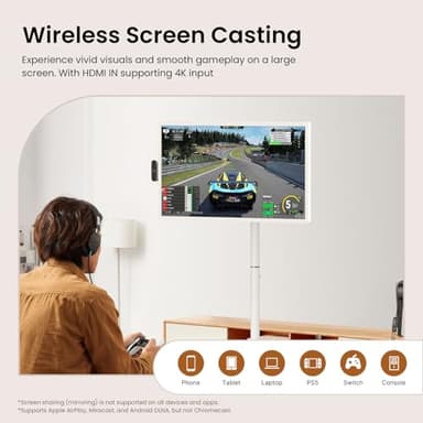 ApoloSign 32'' UHD 4K Smart Portable TV 2nd Gen, 16(8+8) GB RAM+256GB, Android 15, EDLA-Certified, Portable Touch Screen Monitor, Built-in 15000mAh Battery, Full Swivel Rotation, Voice Remote Control - Image 6