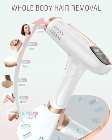 Hair Removal Device Laser Hair Removal for Women and Men IPL Hair Removal At-Home 999,999 Flashes Painless Hair Remover on Armpits Back Legs Arms Face Bikini Line-1 - Image 5