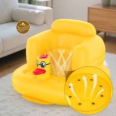 Mink Inflatable Baby Seat for Babies 3+ Months,Infant Floor Seats for Sitting Up,Portable Blow Up Baby Chair with Built in Air Pump, Ideal for Sitting Up and Learning to Play (Duck) - Image 8