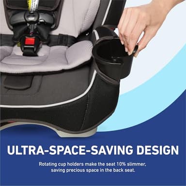 Graco SlimFit 3-in-1 Convertible Car Seat, Ultra-Space-Saving Design, Darcie, Suitable for Rear and Forward-Facing, Highback Booster Seat with 10-Position Headrest - Image 9