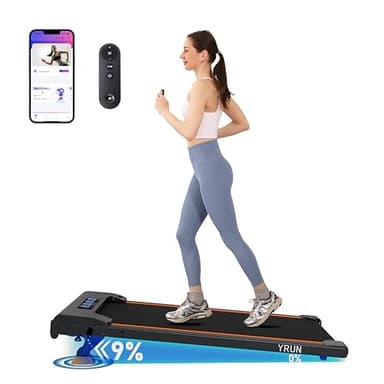 YRUN Walking Pad Treadmill with 4 Level Incline, 2.5HP Quiet Brushless Under Desk Small Treadmill for Home and Office Black - Image 1