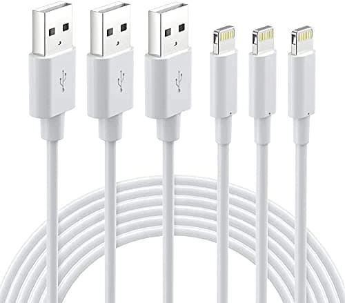 Lightning Cable MFi Certified - iPhone Charger 3Pack 6FT Lightning to USB A Charging Cable Cord Compatible with iPhone 14 13 12 Mini Pro Max SE 11 Xs Max XR X 8 7 6 Plus 5S iPad Pro Airpods - White - Image 1