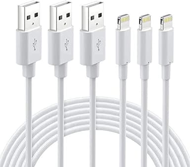 Lightning Cable MFi Certified - iPhone Charger 3Pack 6FT Lightning to USB A Charging Cable Cord Compatible with iPhone 14 13 12 Mini Pro Max SE 11 Xs Max XR X 8 7 6 Plus 5S iPad Pro Airpods - White - Image 1