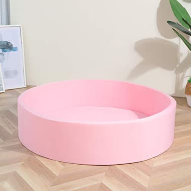 TRENDBOX Extra Large Soft Foam Ball Pit 51.2" x 11.8" (NO Balls) in Large Sponge Round Ball Pool Indoor Round Children Toddler Playpen - Light Pink - Image 6