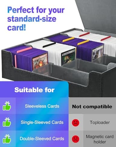 UAONO Card Storage Box for Trading Cards, 2400+ MTG Commander Deck Box With 24pcs Colorful Divider, Card Case Fits for Magic TCG PTCG Sports Game (Red&White) - Image 5