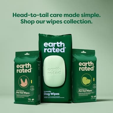 Earth Rated Dog Wipes, Hypoallergenic, Cleaning and Hydrating, for Grooming Paws, Body and Butt, Lavender Scented, 100 Count - Image 9
