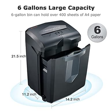 Bonsaii 16-Sheet Microcut Paper Shredder, 60-Minute Home Office Heavy Duty Shredder for CD/Credit Card, P-4 Level with 6-Gal Pullout Bin (C149-D) - Image 6