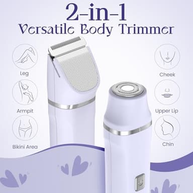 Electric Razors for Women - Wet/Dry Womens Electric Shaver for Legs, Replaceable Body Hair Blade Heads&Hair Remover for Face Head, No Nick, No Cut, No Razor Burn, Purple - Image 5
