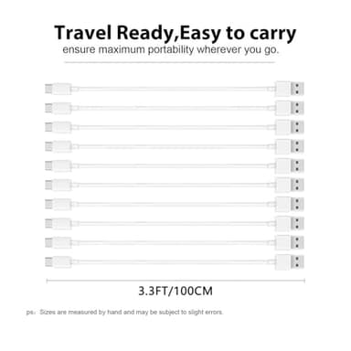 10 Pack Car Carplay USB A to USB C Cable for iPhone 16e 16 iPhone 15 Pro Max iPhone 16 15 Car Charger, iPhone 15 17 Carplay Cable Charging 16 Pro Plus, iPad USB C iPad 10th Pro Air 5/4 Mini 6th - Image 5