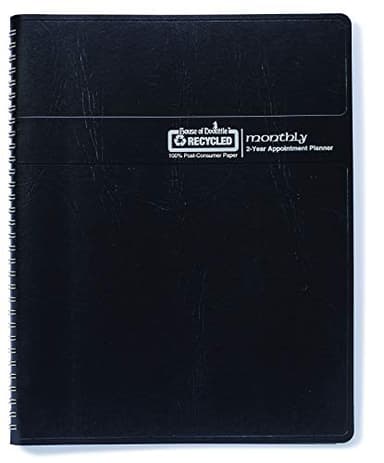 House of Doolittle 2025-2026 Monthly Calendar Planner, 2 Years, Expense Log, 6.9 x 8.75 Inches, Black Leatherette Cover (HOD268002-25) - Image 2
