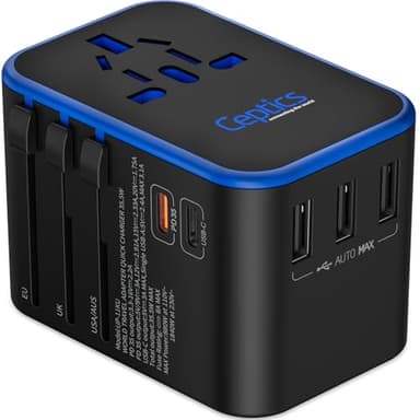 Ceptics Universal Travel Adapter, 35W International Power Adapter with PD & QC 3.0 Dual USB-C, 3 USB Travel Adapter Worldwide, Type I C G A Outlets 110V 220V A/C - EU Euro US UK (11-KU) - Image 1