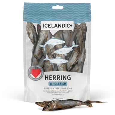 Icelandic+ Whole Fish Herring - 3oz Bag - Dog Treats, Pure Wild-Caught & Air-Dried, Single Ingredient Snack, Pet Chew, Just The Fish Nothing Else - Image 1