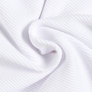 GEMBERA Womens Sleeveless Racerback High Neck Basic Ribbed Knit Fitted Tank Top White L - Image 4