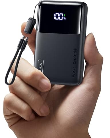 INIU Portable Charger, Slimmest 10000mAh 45W PD Fast Charging Power Bank, USB C in&Out Mini Battery Pack, Travel Essential Phone Powerbank for iPhone 17 16 15 Air Samsung S25 S24 Google Pixel iPad etc - Image 1