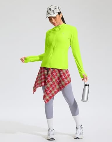 Soothfeel Women's UPF 50+ Sun Protection Hoodie Jacket Lightweight Long Sleeve Sun Shirt for Women with Pocket Hiking Outdoor(Fluorescent Green, Small) - Image 8