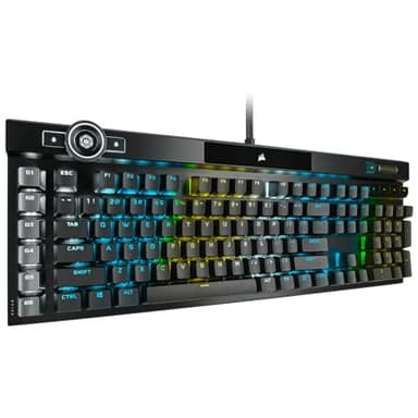 Corsair K100 RGB Mechanical Gaming Keyboard - Cherry MX Speed RGB Silver Keyswitches - PBT Double-Shot Keycaps - Elgato Stream Deck and iCUE Compatible - QWERTY NA Layout - Black - Image 4