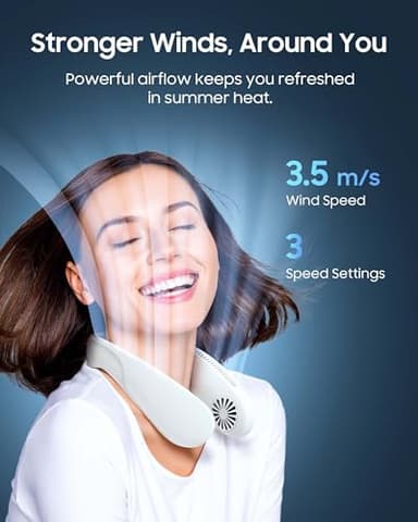 HIGO CoolMaster Ultra Neck Fan, Neck Air Conditioner, 2-in-1 Cooling Neck Fan Portable Rechargeable, Wearable Personal Fan, 5500mAh Large Battery, Ergonomic Design, Glacier Gray - Image 4
