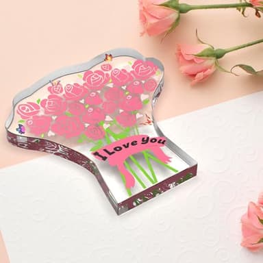 I Love You Gifts for Her Him, Valentines Day Gifts for Girlfriend Wife Christmas Birthday Wedding Anniversary Keepsake Loving Acrylic Plaque Gifts for Boyfriend Husband Miss You Gifts - Image 5