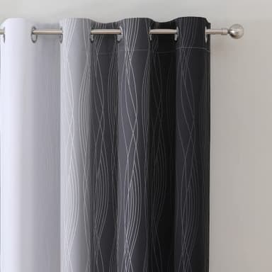 Estelar Textiler Thermal Insulated Blackout Curtains for Bedroom, Ombre Black and Greyish White Blackout Drapes for Living Room, Gradient Full Light Blocking Energy Saving Curtains, 52Wx96L, 2 Panels - Image 4