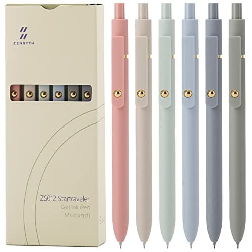 Ddaowanx Gel Pens, 6 Pcs 0.5mm Quick Dry Black Ink Pens Fine Point Smooth Writing Pens, Cute Office School Supplies Gifts for Women - Image 1