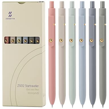 Ddaowanx Gel Pens, 6 Pcs 0.5mm Quick Dry Black Ink Pens Fine Point Smooth Writing Pens, Cute Office School Supplies Gifts for Women - Image 1