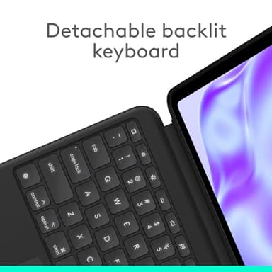 Logitech Combo Touch iPad Pro 13-inch (M4)(2024) Keyboard Case - Detachable Backlit Keyboard for iPad Pro 13, Kickstand, Multi-use Mode - Midnight Black - Image 3