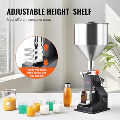 VEVOR Manual Paste Liquid Filling Machine, 5-100ml Adjustable Bottle Filling Machine, Stainless Steel Liquid Filler with 11.5L Hopper for Milk Water Juice Shampoo Honey - Image 4