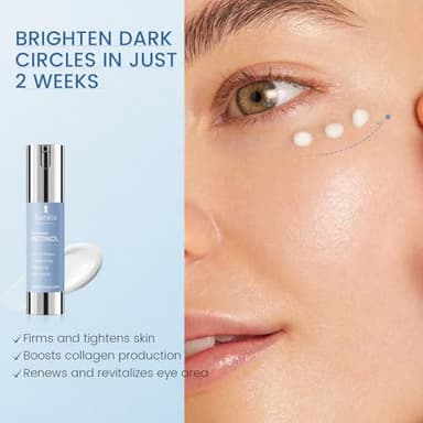 Retinol Eye Cream for Dark Circles: Anti-Wrinkle Under Eye Cream - Night Care Eye Cream Reduces Eye Bags - Image 2