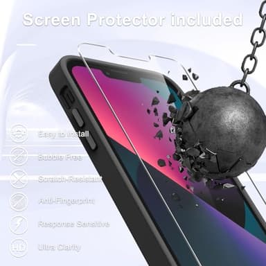 YENAPOON for iPhone 12 Pro Max Case, Matte Magnetic Phone Case with 1 Screen Protector, Support for Magsafe, Translucent Frosted Slim Shockproof Protective Cover for iPhone 12 Pro Max 6.7 inch, Black - Image 7