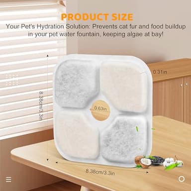 16 Pack Pet Fountain Filters for Catit PIXI Cat Drinking Fountain, Replacement Triple Action Water Filter with Ion-exchange Resin & Activated Carbon - Image 3