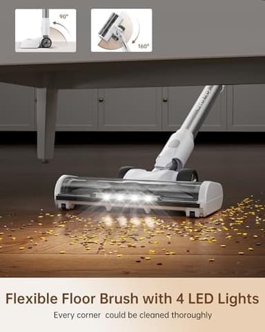 FABULETTA 23Ft Corded Stick Vacuum, 600W Power Stick Vacuum with Telescopic Alloy Tube, 6 in 1 Ultra- Light Corded Vacuums Cleaner Converts to a Hand Vacuums, Great for Pet Hair & Hard Floor - Image 7