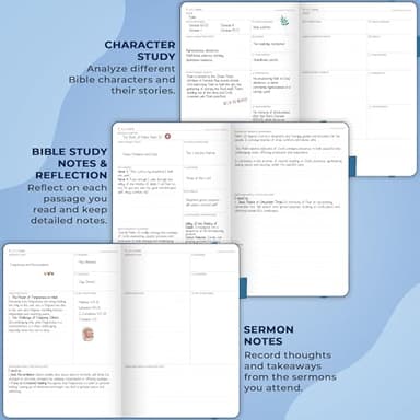 Clever Fox Bible Study Journal Large – Church Notes Notebook – Note Taking & Journaling Kit – Faith Based Religious Accessories, 7x10” (Mystic Blue) - Image 5