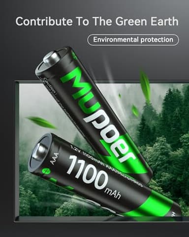 Rechargeable AAA Batteries 16 Pack,AAA Rechargeable Battery 1100mAh NiMH,1.2V Triple A Battery,Solar Battery High Capacity Low Self Discharge Pilas Recargables,3A Batteries for Remote Cordless Phone - Image 7