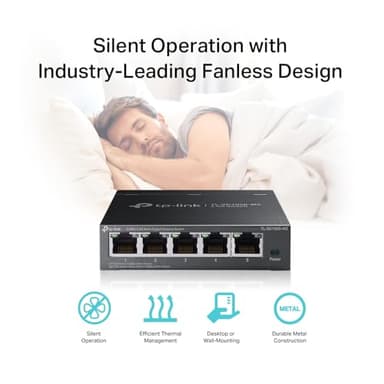 TP-Link TL-SG105S-M2 | 5-Port Multi-Gigabit 2.5G Ethernet Switch | Unmanaged Network Switch | Ethernet Splitter | Plug & Play | Desktop/Wall Mount | Silent Operation - Image 6