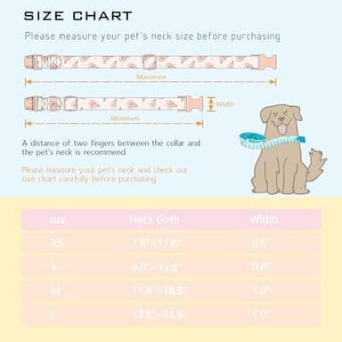 Faygarsle Pink Rose Pattern Dog Collar for Small Medium Large Dogs Cute Puppy Collars for Female Dogs for Summer Spring Wedding Necklace Girl Dog Collar L - Image 2