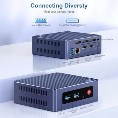 Beelink Mini PC, Mini S12 Intel 12th N95(Up to 3.4GHz), 8GB DDR4 256GB M.2 SSD, Desktop Computers Support 4K Dual HDMI Display/USB3.2/1000Mbps LAN/WOL Home/Office - Image 7