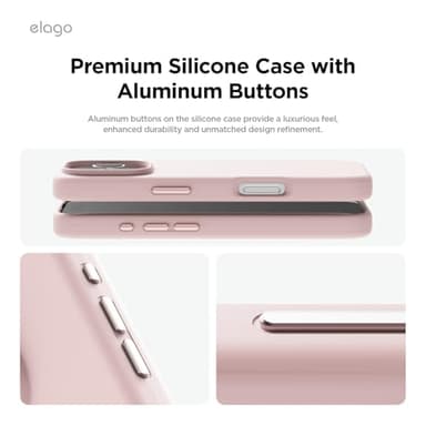 elago Magnetic Silicone Case Compatible with iPhone 16 Pro Max Case 6.9 Inch Compatible with All MagSafe Accessories - Built-in Magnets, Soft Grip Silicone, Shockproof [Lovely Pink] - Image 3