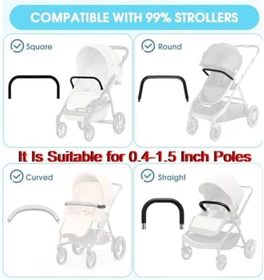 Universal Stroller Snack Tray: Cup Holder Tray with Silicone Flexible Arms Grip Stroller Tray with Dust Cover - Stroller Tray Attachment with Cups Holder for Baby & Toddler Stroller Accessories - Image 6