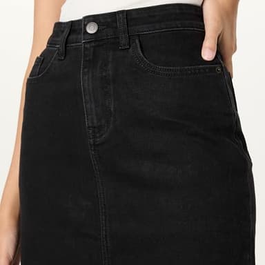 The Drop Women’s Rylie Maxi Denim Skirt with Front Slit, Black, XXL, Plus Size - Image 3