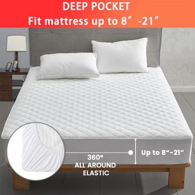 Heated Mattress Pad Queen Size, Electric Mattress Pad Cover w/Dual Control 8 Heating Settings, Bed Warmer w/ 4 Auto Shut Off Settings, UL Certified, Deep Pocket, Machine Washable, White - Image 5